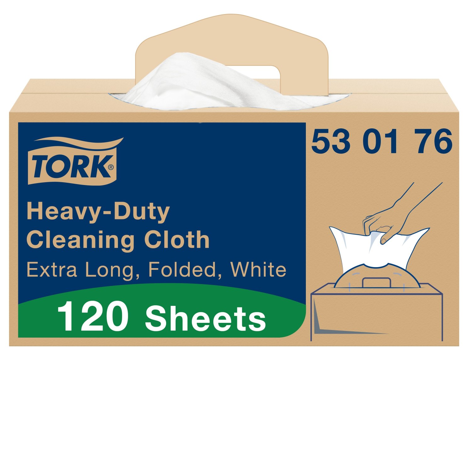 Tork Heavy-Duty Reinigingsdoek XL Handy Box – 1-laags – Wit