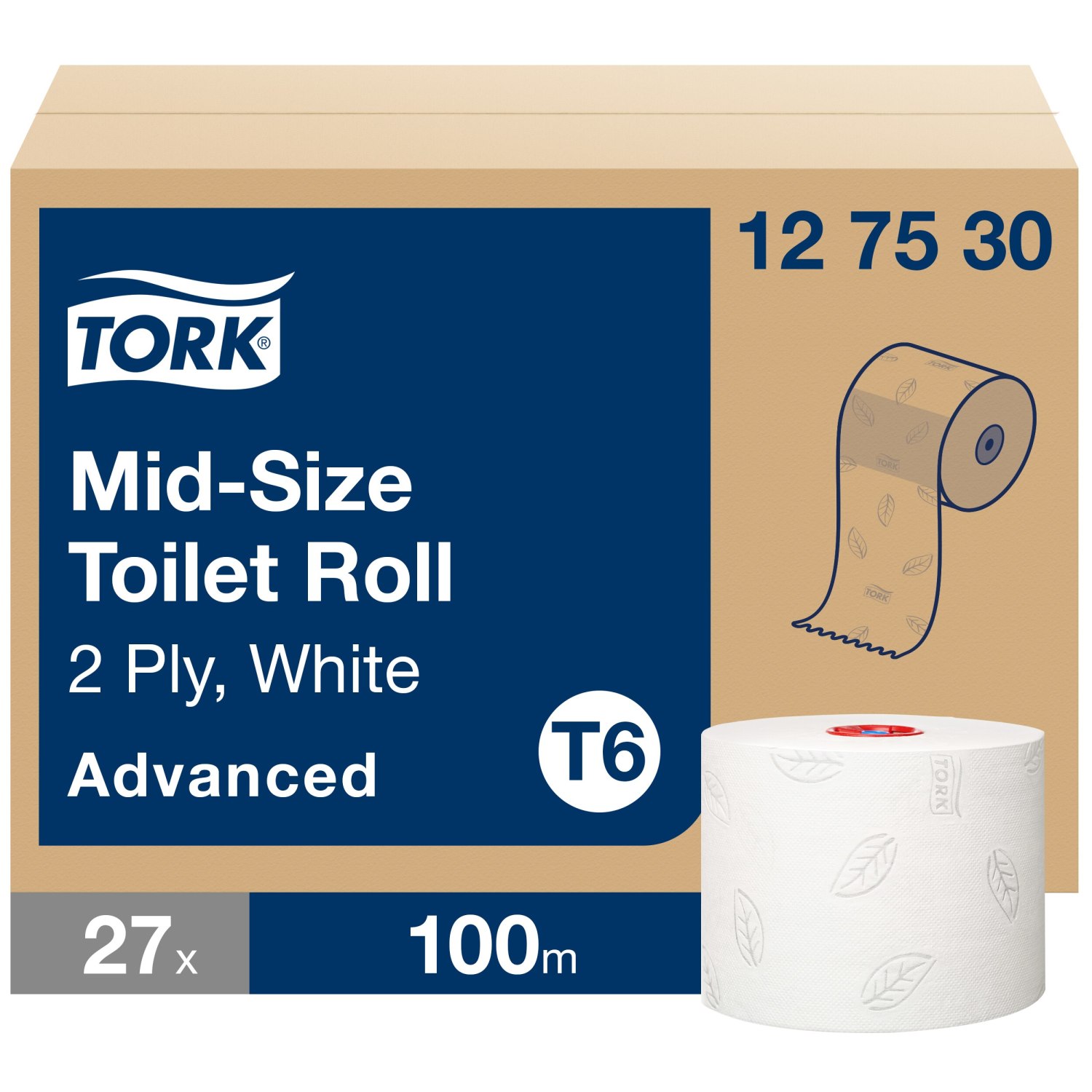 Tork Toiletpapier – Advanced – 2-laags – Wit – compact – Mid-size