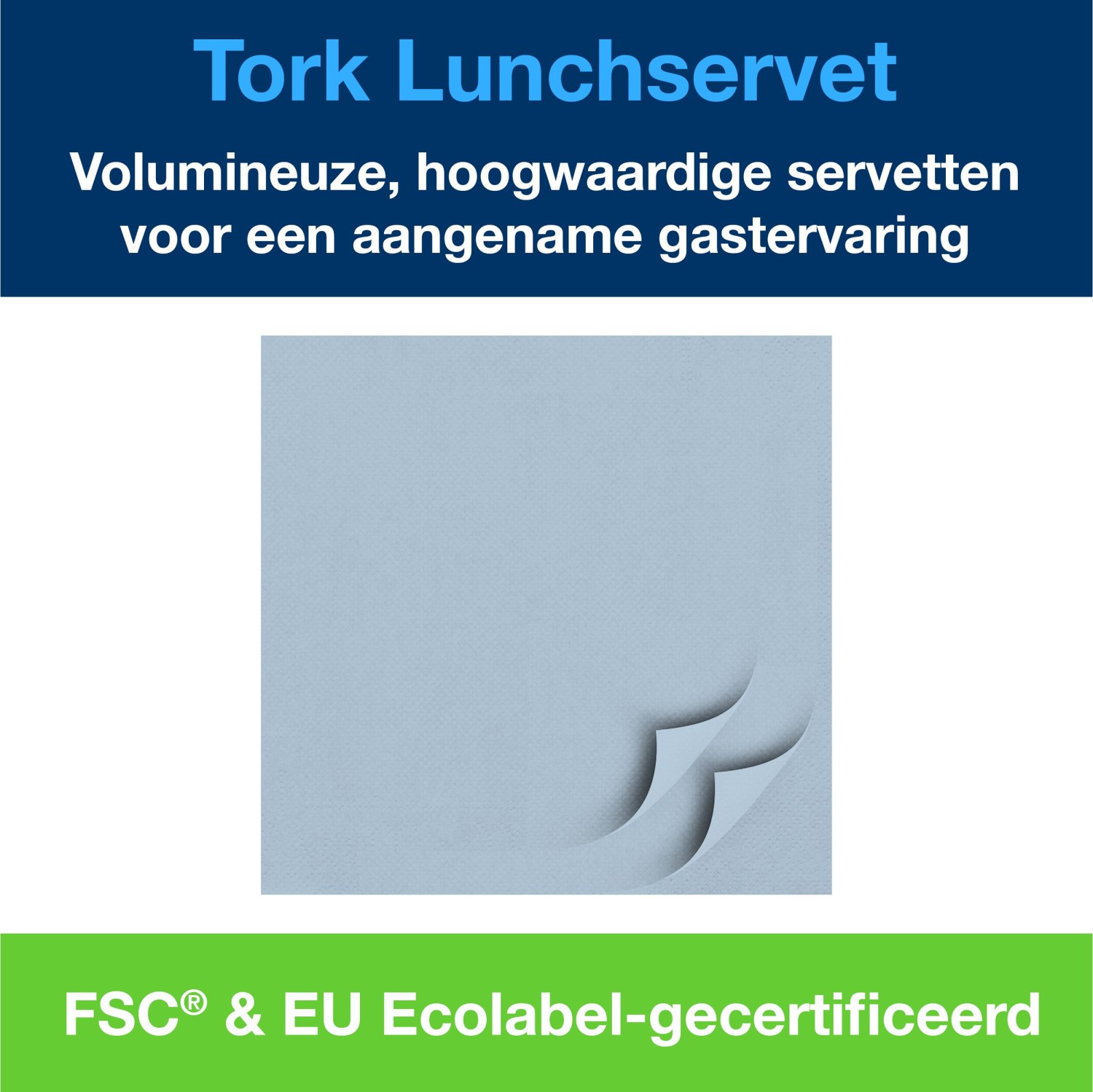 Tork Soft Lunchservet - Advanced - 3-laags - Lichtblauw - Afbeelding 5