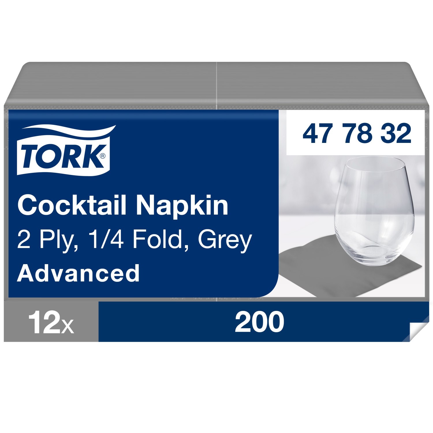 Tork Cocktailservet – Advanced – 2-laags – Grijs