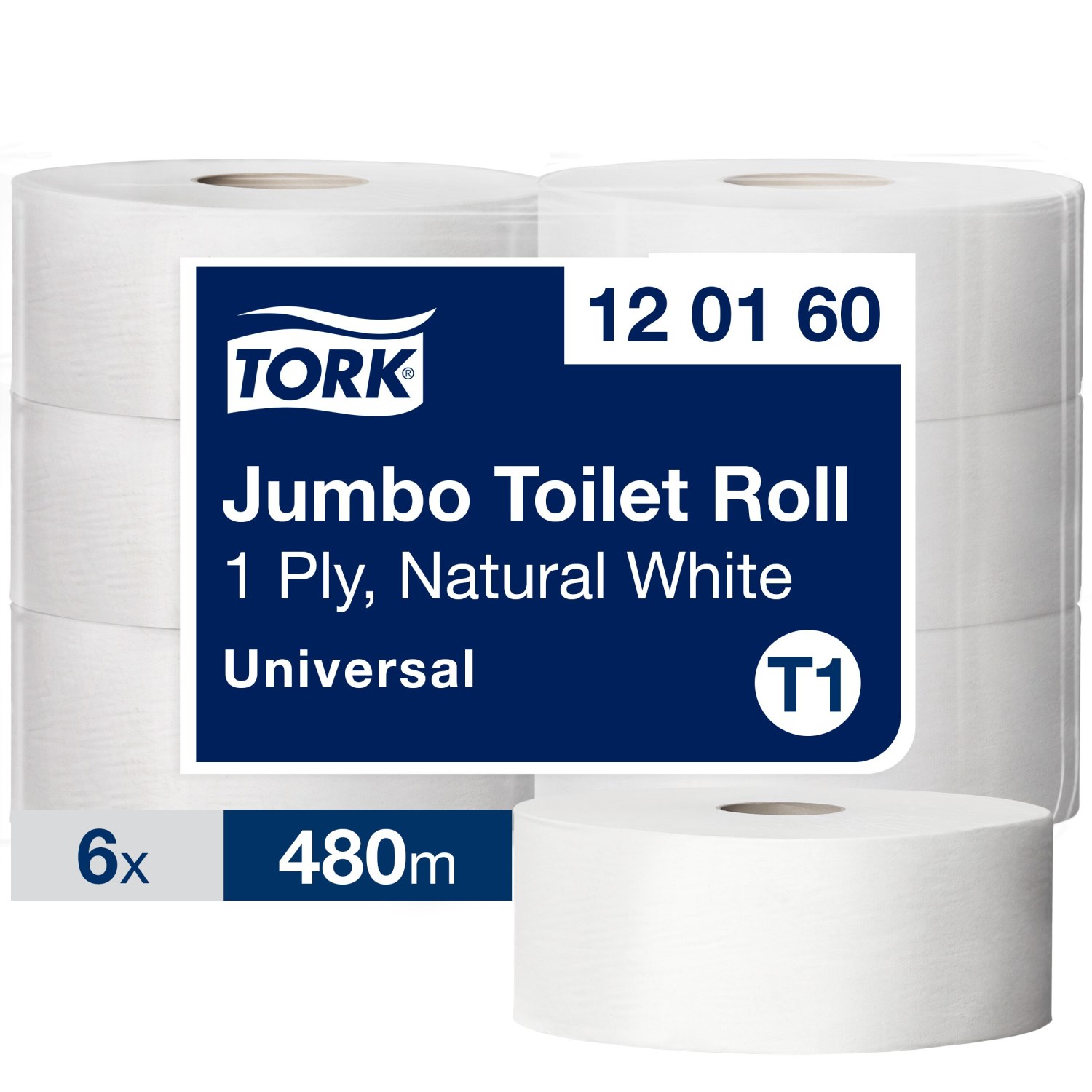 Tork Jumbo – Toiletpapier – Universal – 480mtr/10cm – 1-laags -Wit