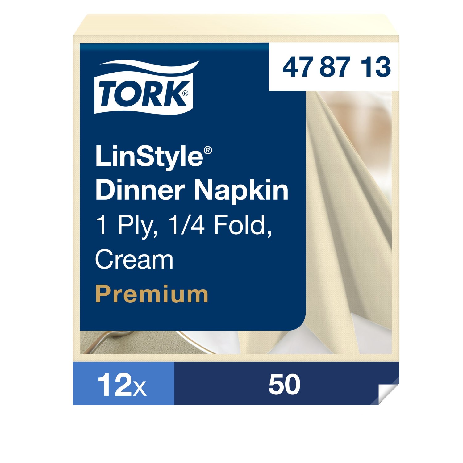 Tork LinStyle – Dinnerservet – Premium – 1-laags – Crême