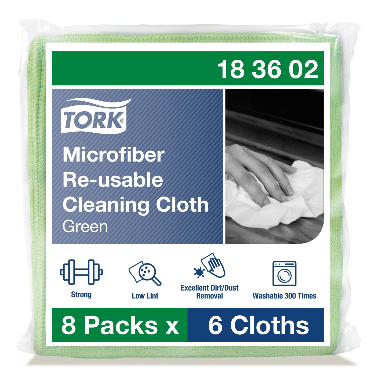 Tork Premium – Microvezel – Reinigingsdoek – Groen