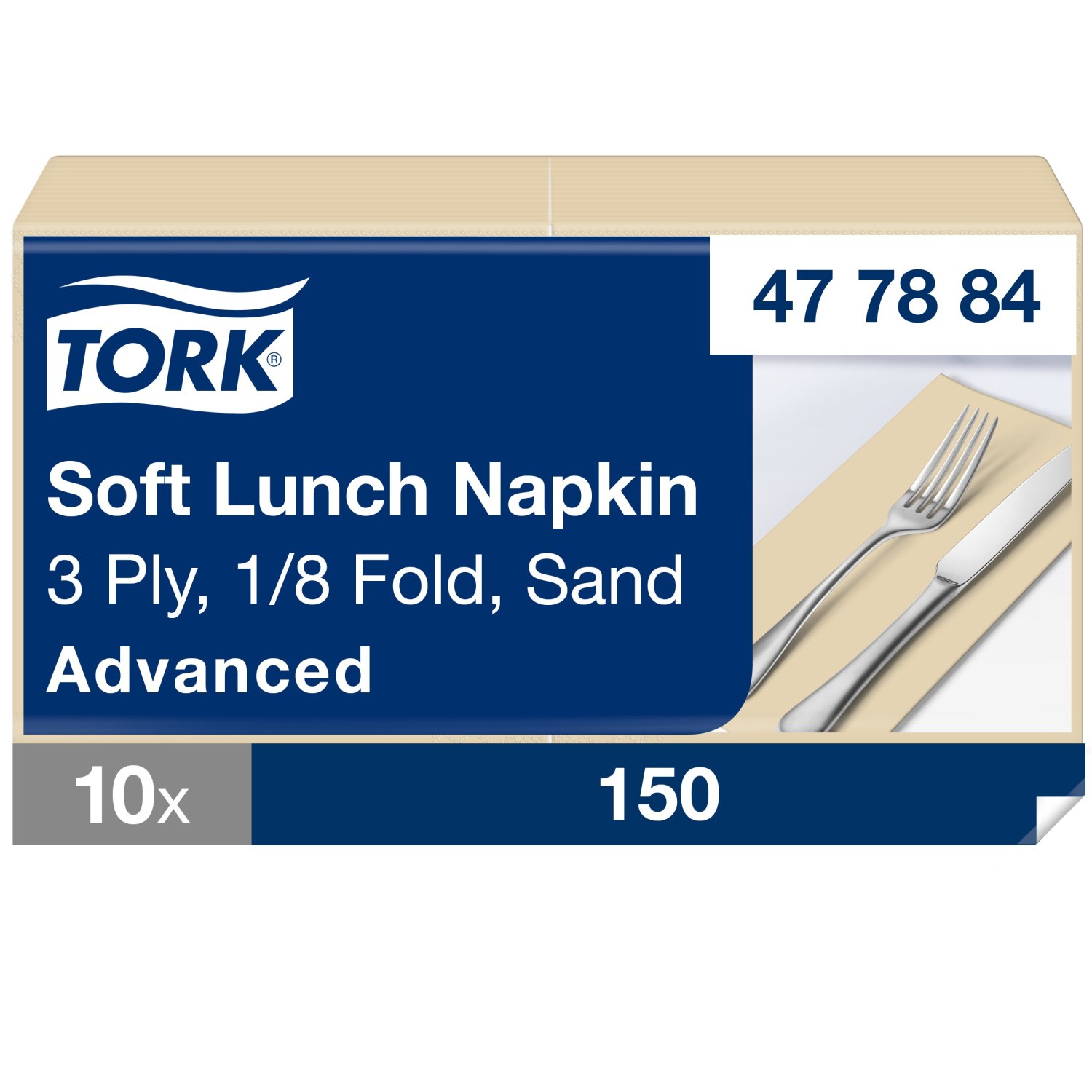 Tork Soft Lunchservet – Advanced – 33x33cm – 1/8-vouw – 3-laags – Zand