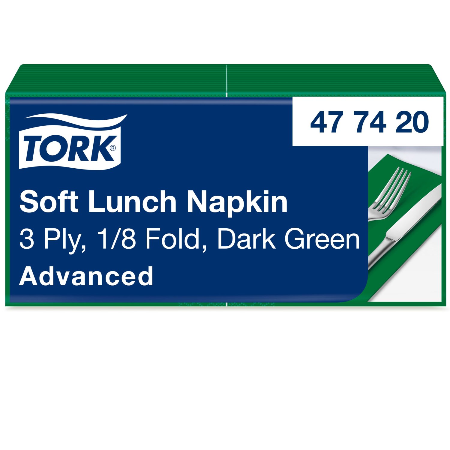 Tork Soft Lunchservet - Advanced - 33x33cm - 1/8-vouw - 3-laags - Donkergroen - Afbeelding 3
