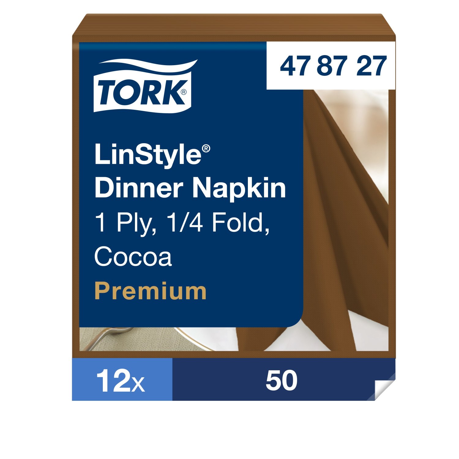 Tork LinStyle – Dinnerservet – Premium – 39x39cm – 1/4-vouw – 1-laags – Cocoa