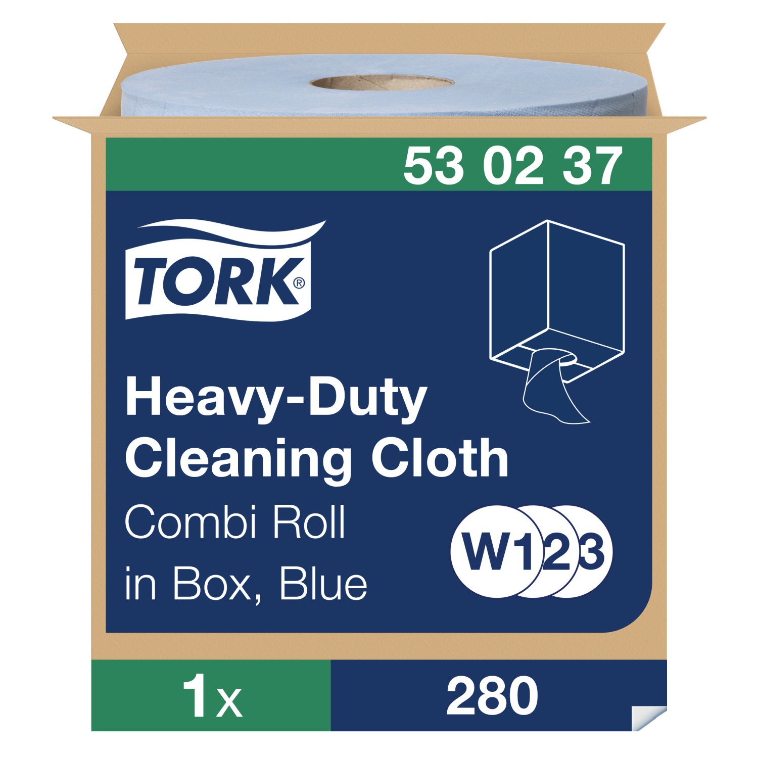 Tork Heavy-Duty Combi Rol – Reinigingsdoek – 1-laags – Blauw