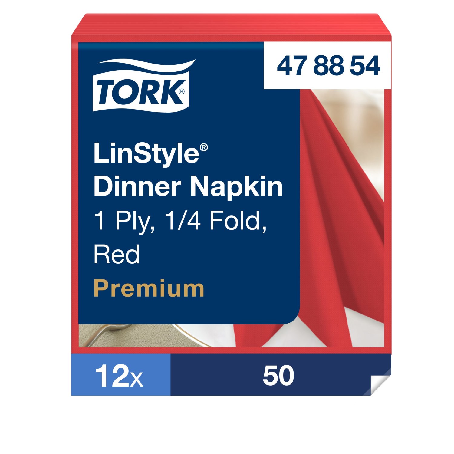 Tork LinStyle – Dinnerservet – Premium – 1-laags – Rood