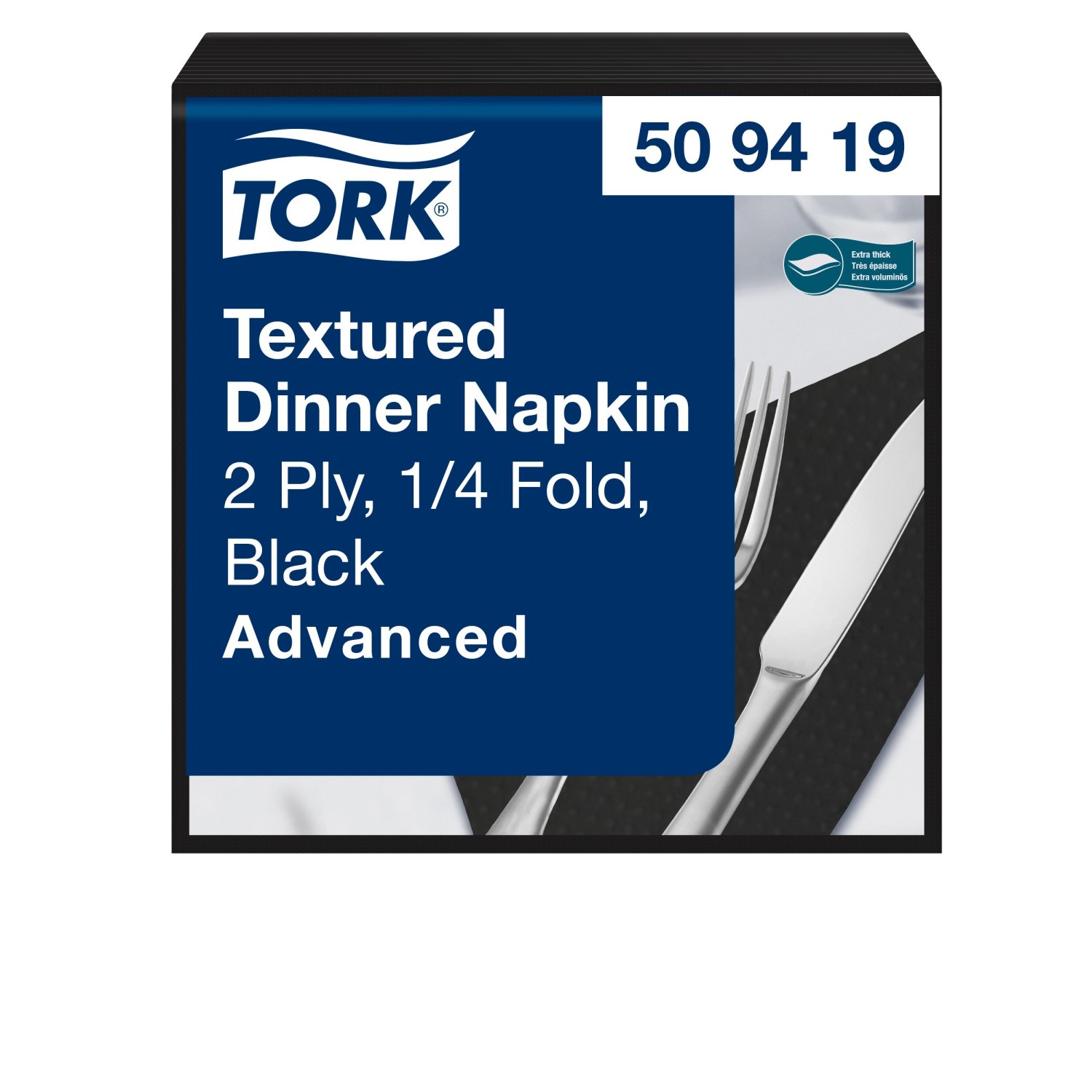 Tork Textured Dinnerservet - 2-laags - Zwart - Afbeelding 3