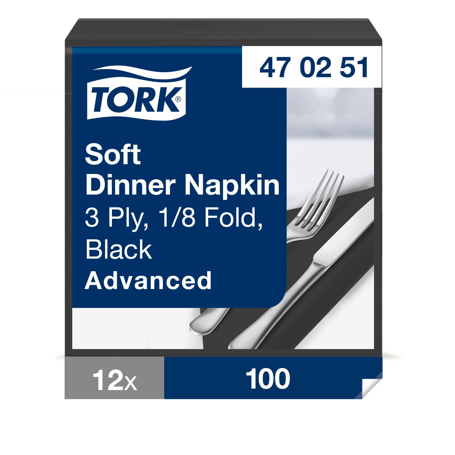 Tork Soft Dinnerservet – 3-laags – Zwart