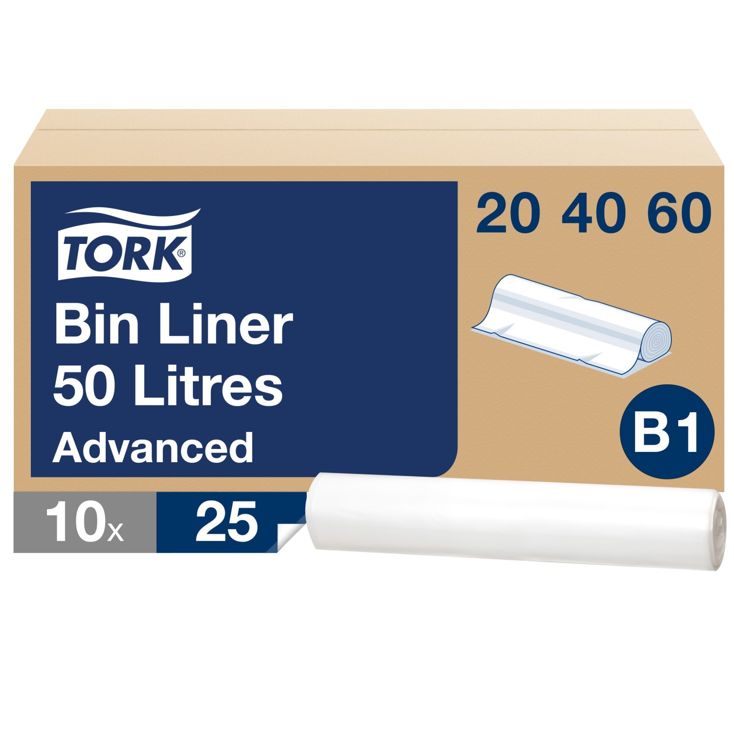 Tork Afvalzak – 50 liter – Transparant