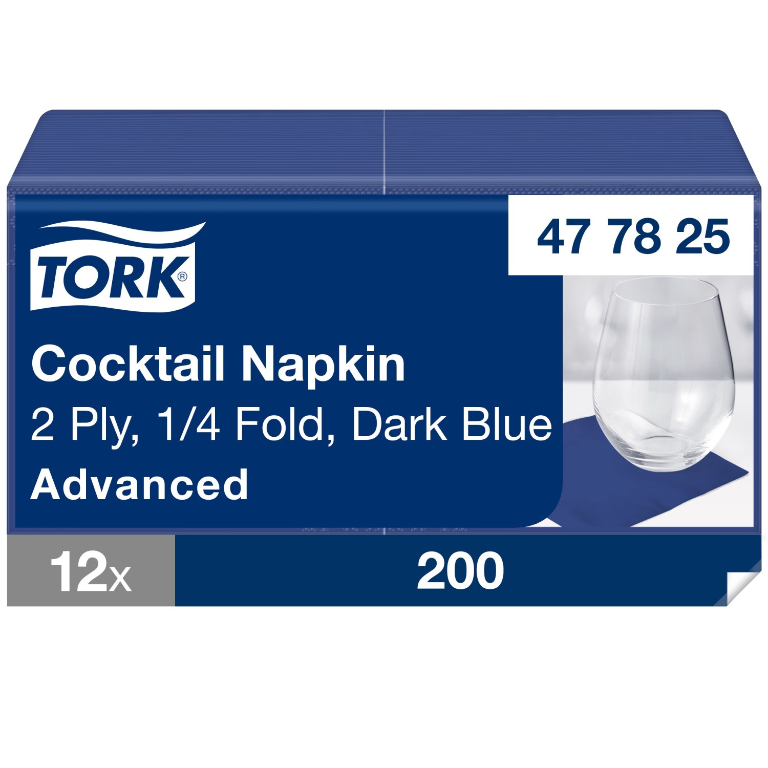 Tork Cocktailservet – Advanced – 2-laags – Donkerblauw