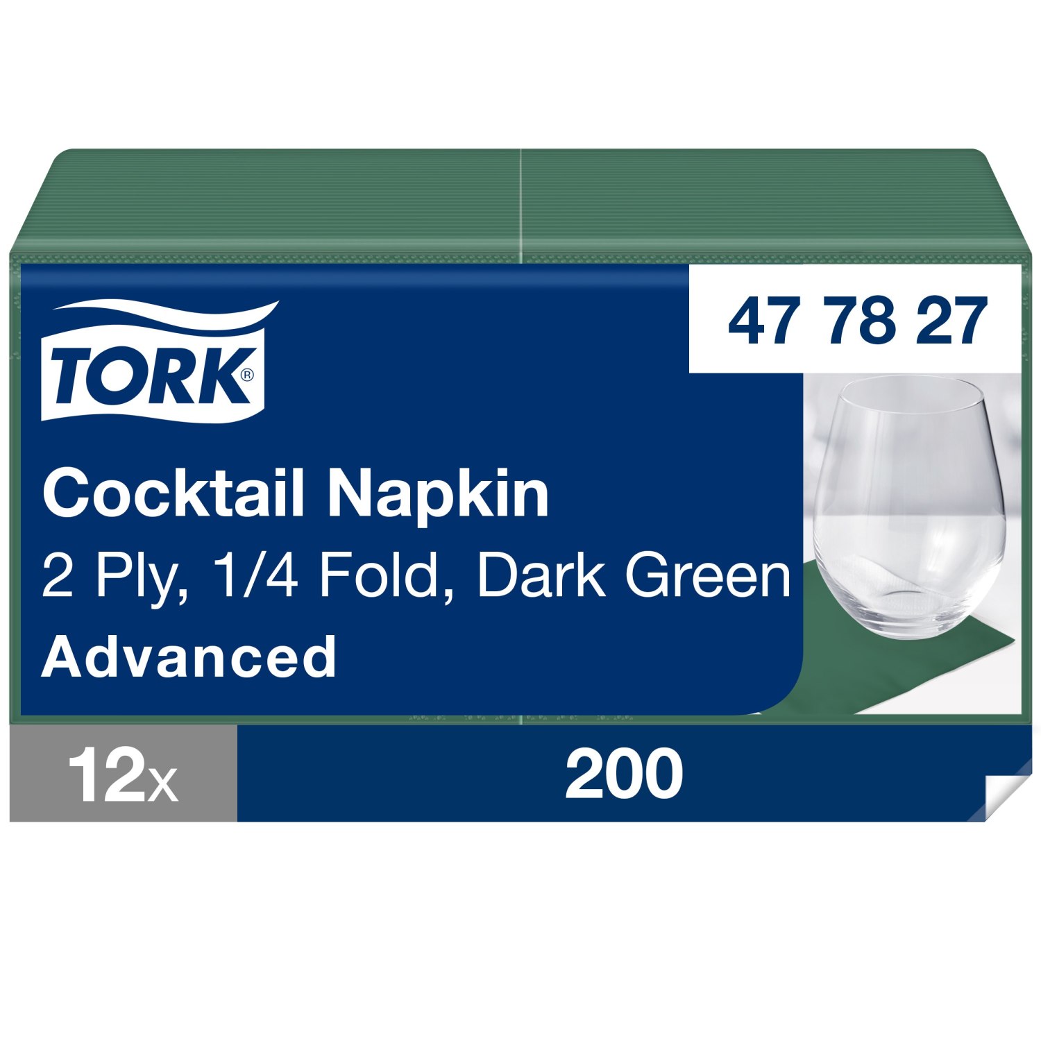 Tork Cocktailservet – Advanced – 2-laags – Donkergroen