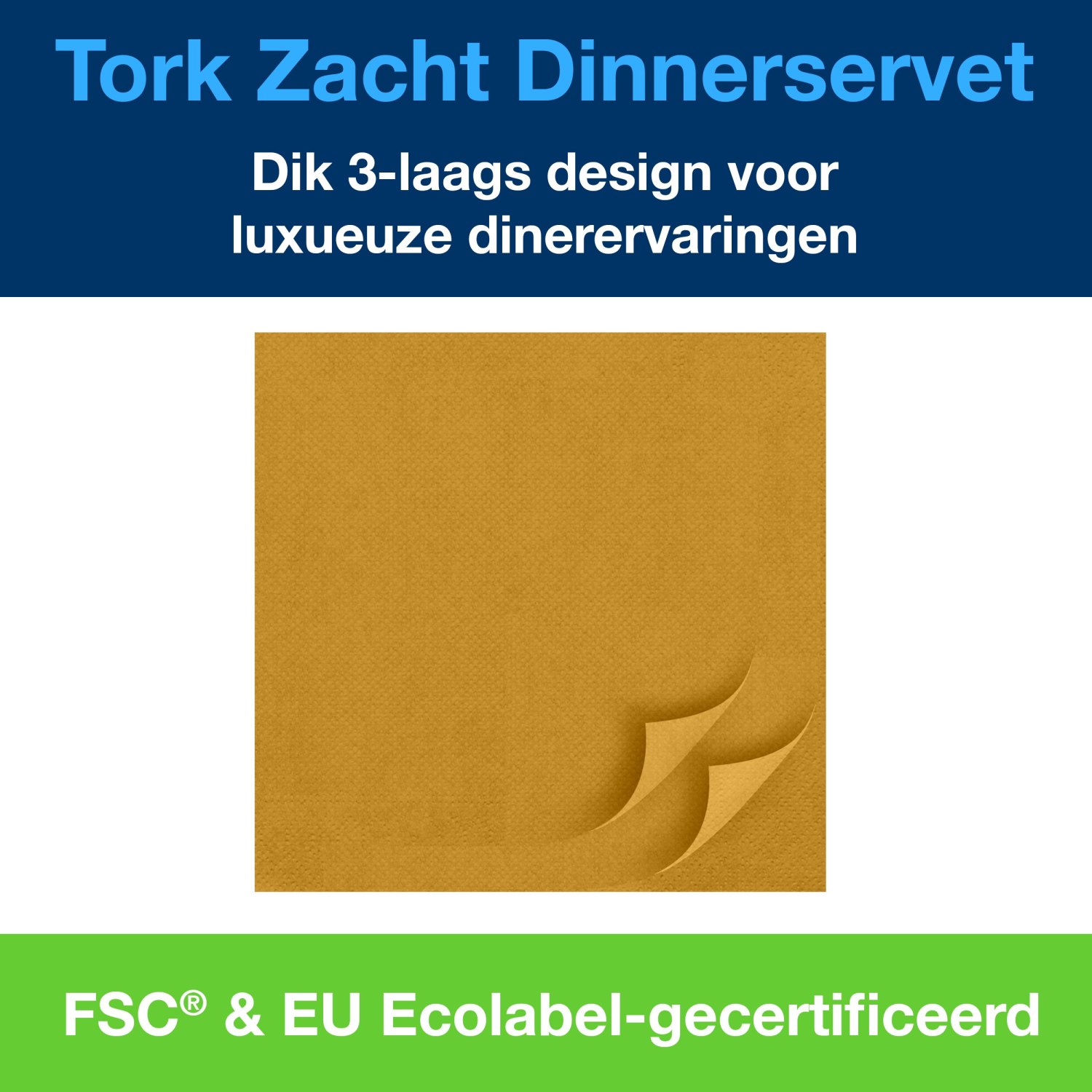 Tork Soft Dinnerservet - Advanced - 3-laags - Oranje - Afbeelding 6