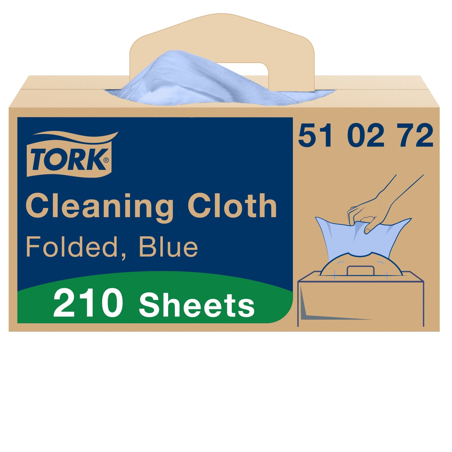 Tork Cleaning Handy Box – Reinigingsdoek – 41,5×35,5cm – 1-laags – Blauw