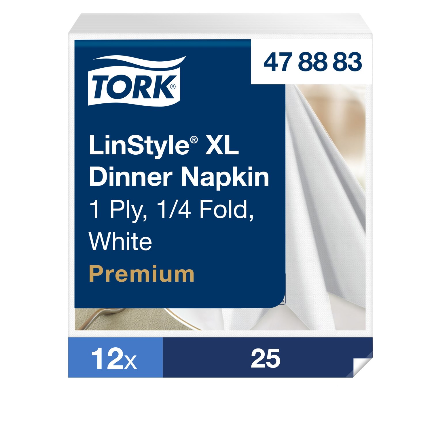 Tork LinStyle – Dinnerservet XL – 1-laags – Wit