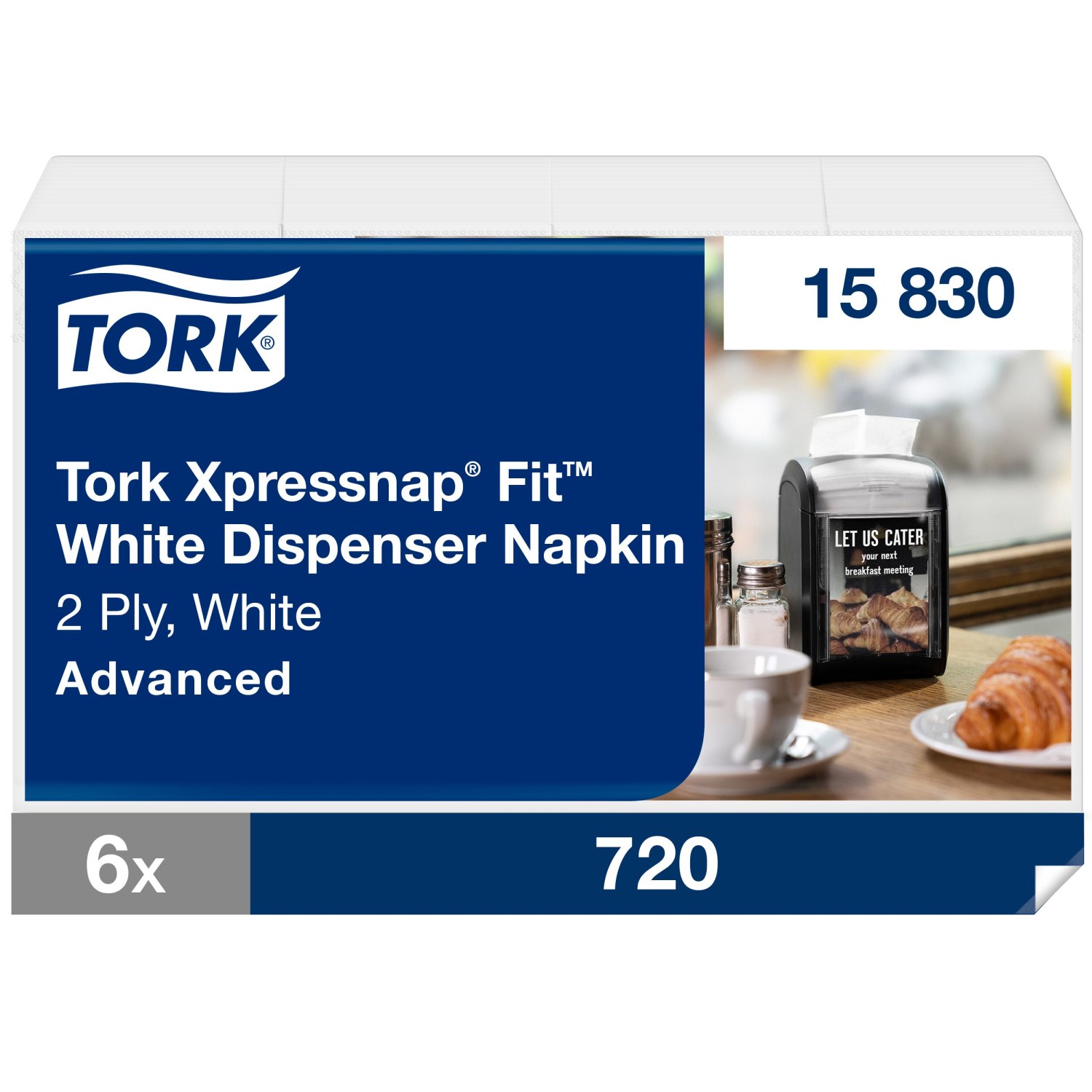 Tork Xpressnap Fit – Dispenserservet – Advanced – 2-laags -Wit