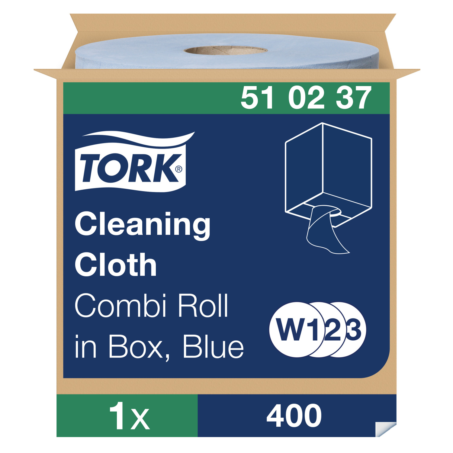 Tork Cleaning Combi Rol – Reinigingsdoek – 1-laags – Blauw