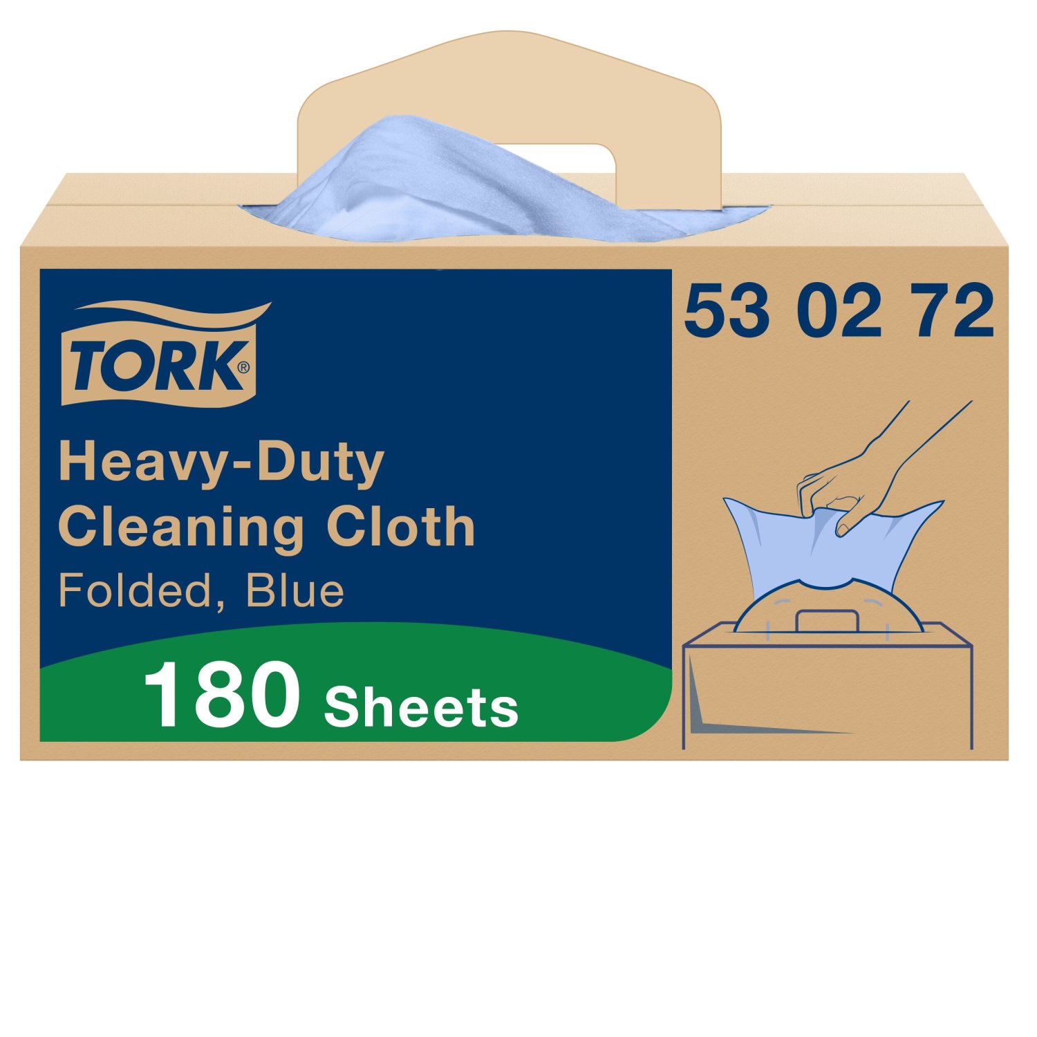 Tork Heavy-Duty – Reinigingsdoek Handy Box – 1-laags – Blauw