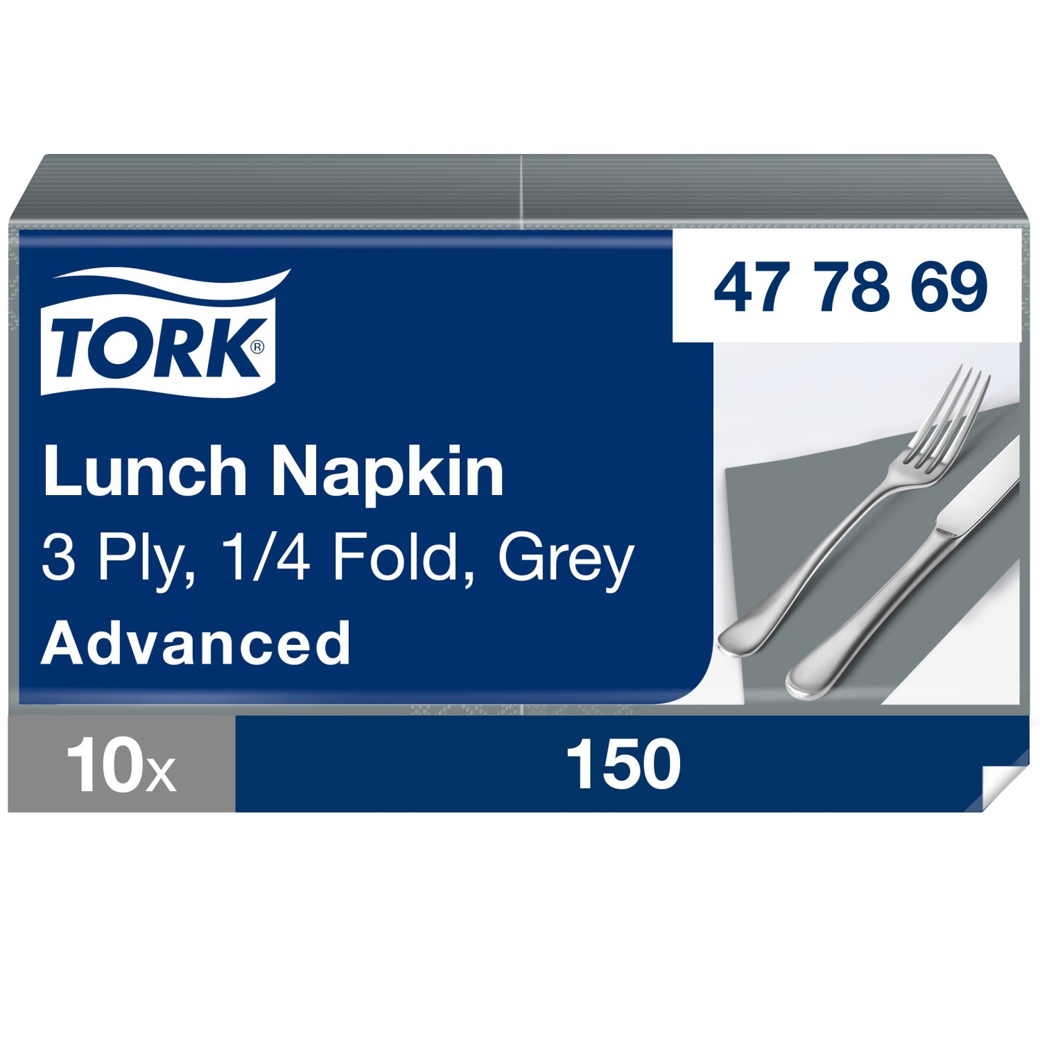 Tork Soft Lunchservet – Advanced – 3-laags – Grijs