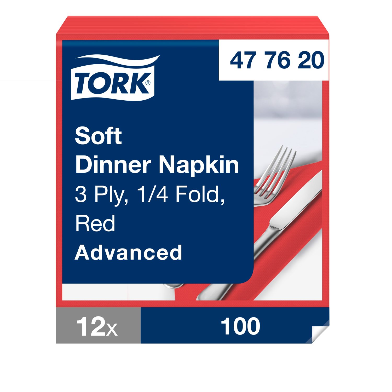 Tork Soft Dinnerservet – Advanced – 3-laags – Rood