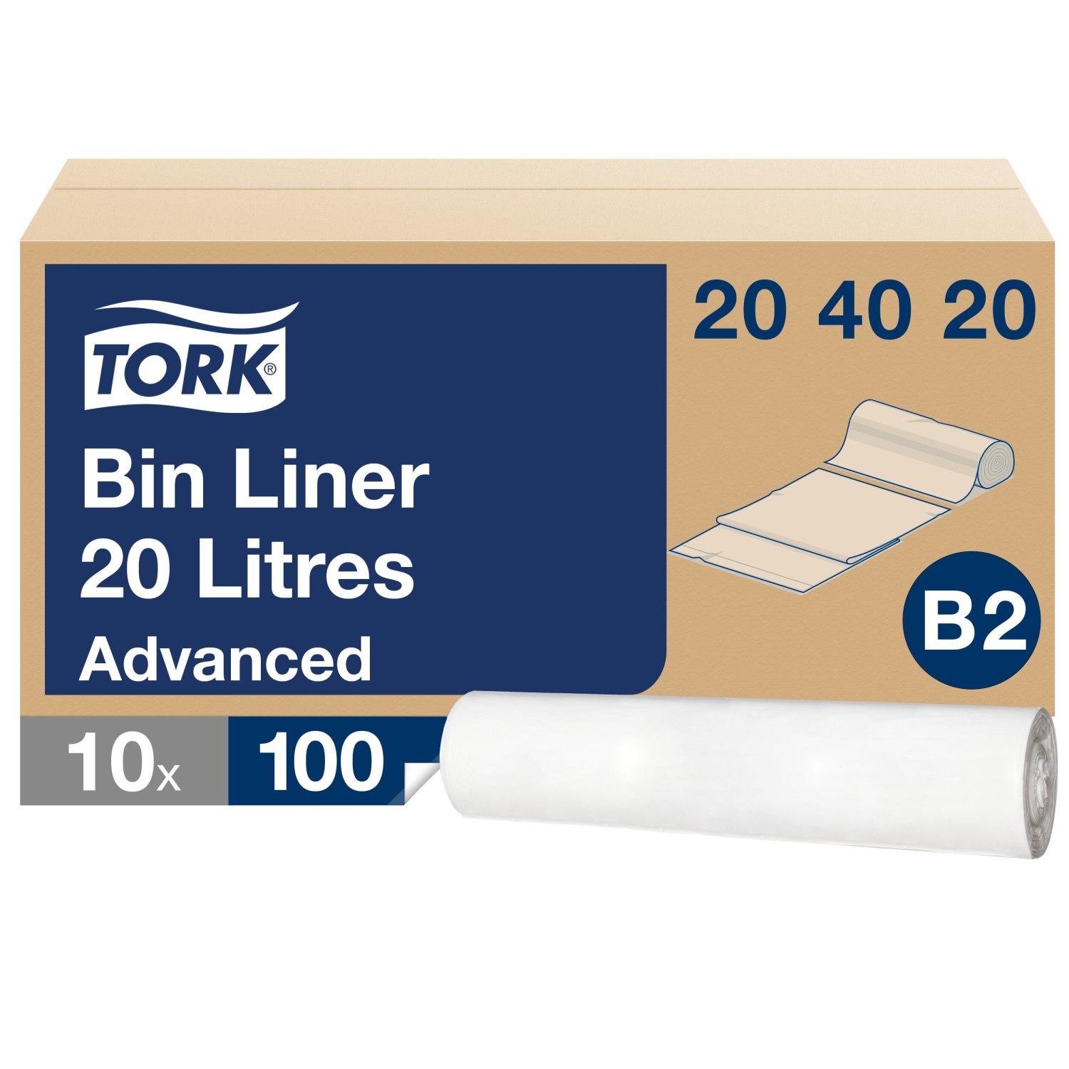 Tork Afvalzak – 20 liter – Wit