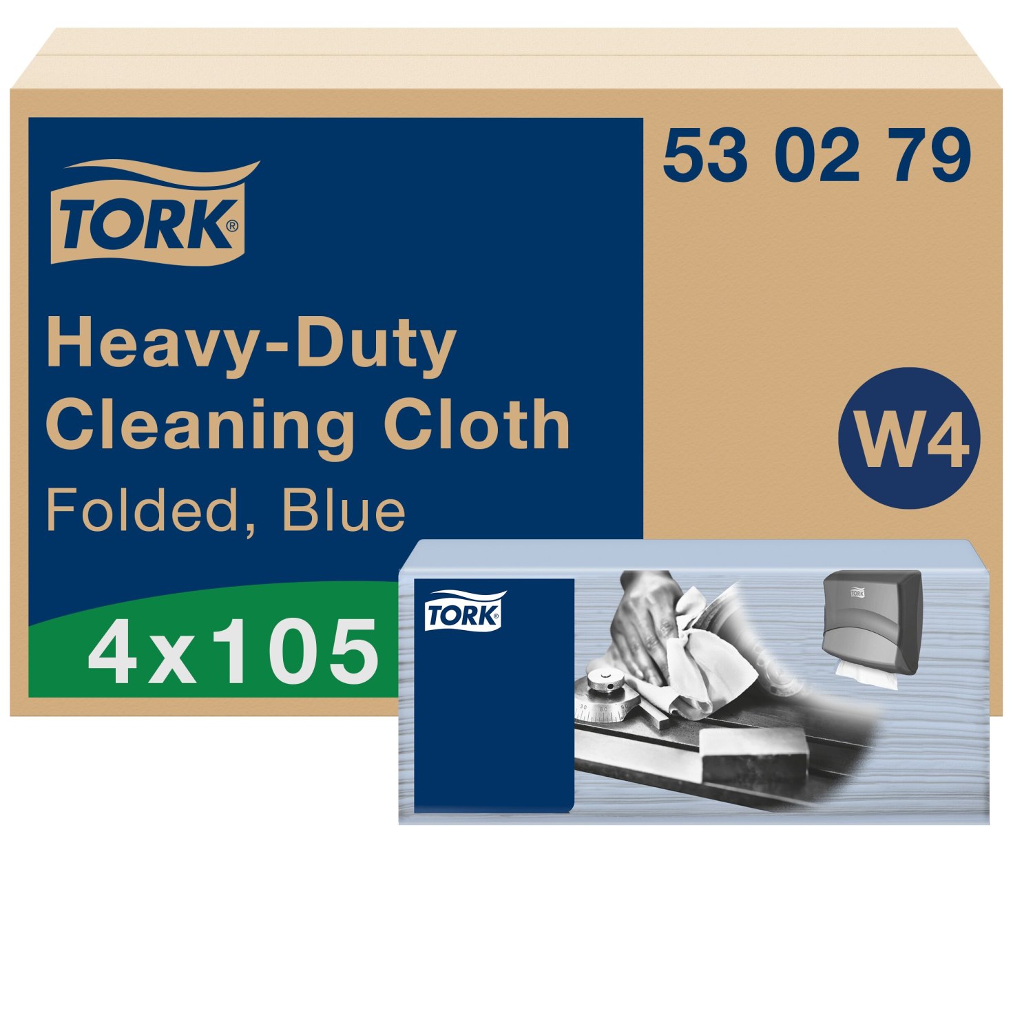 Tork Heavy-Duty – Reinigingsdoek XL Handy Box – 41,5×35,5cm – 1-laags – Blauw