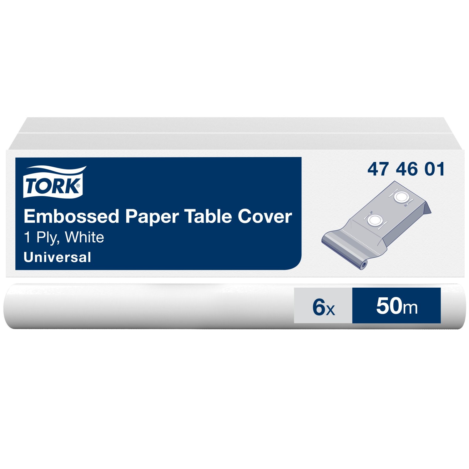 Tork Damast papier Napperon – Universal – 50mtr/120cm – 1-laags – Wit