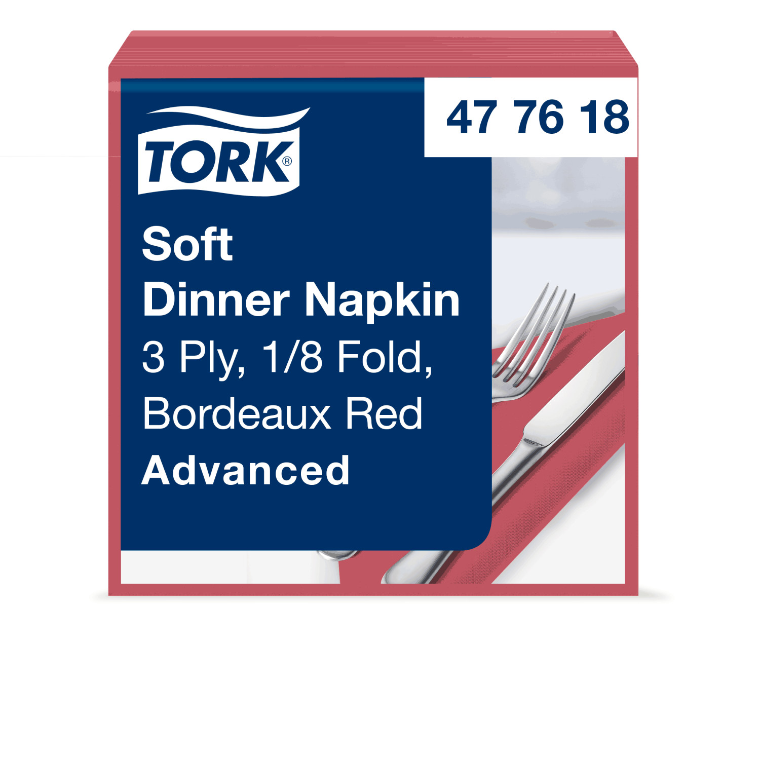 Tork Soft Dinnerservet - Advanced - 3-laags - Bordeaux - Afbeelding 3