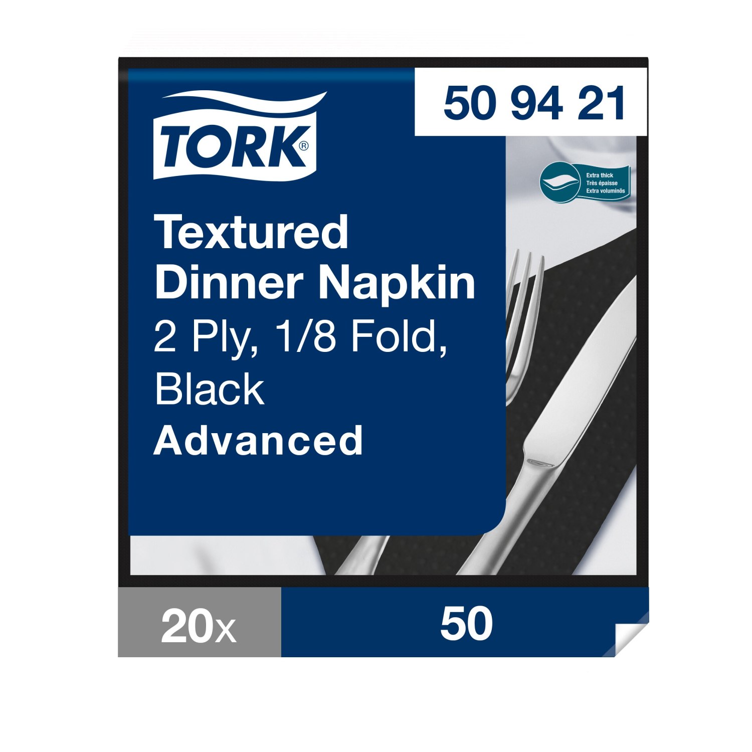 Tork Textured Dinnerservet – Advanced – 2-laags – Zwart