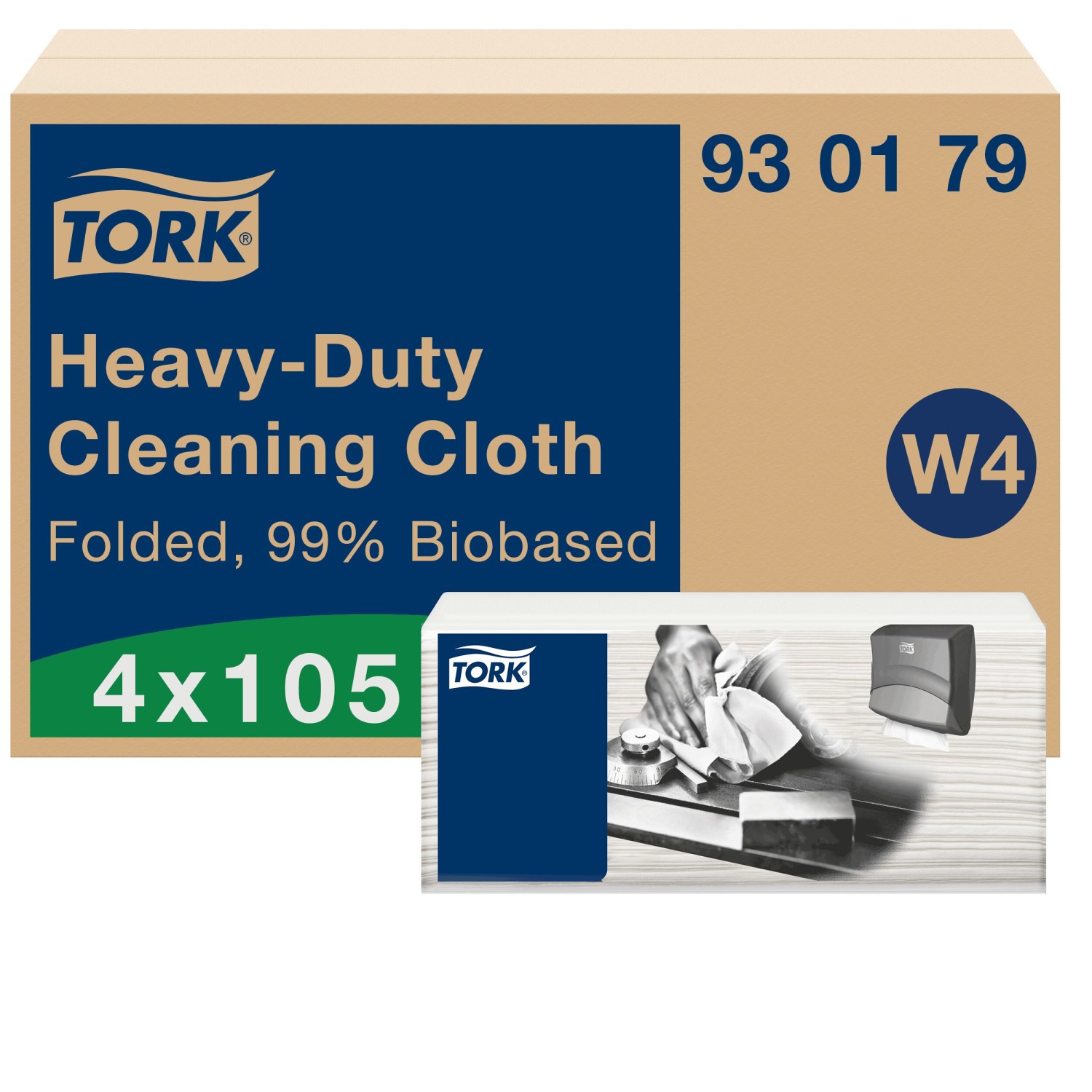 Tork Biobased Heavy-Duty – Reinigingsdoeken – 35,5×41,5cm – 1-laags – Wit