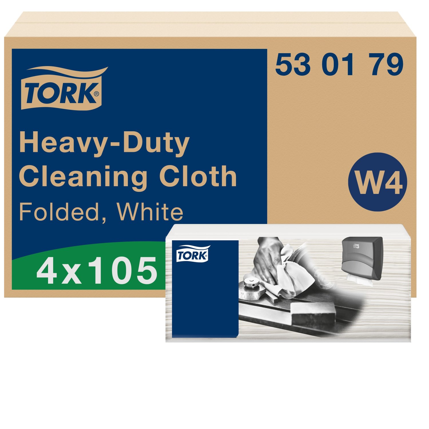Tork Heavy-Duty Reinigingsdoek – Gevouwen – 41,5×35,5cm – 1-laags – Wit
