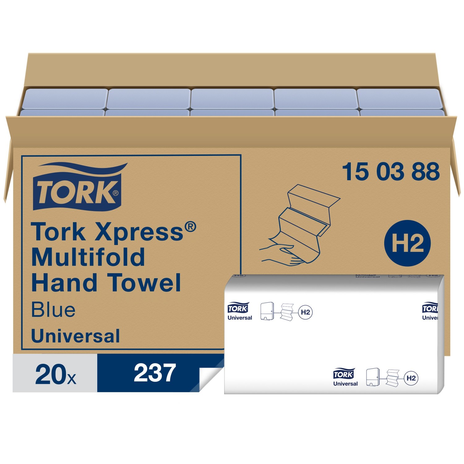 Tork Xpress – Multifold Handdoek – Universal – 2-laags – Blauw