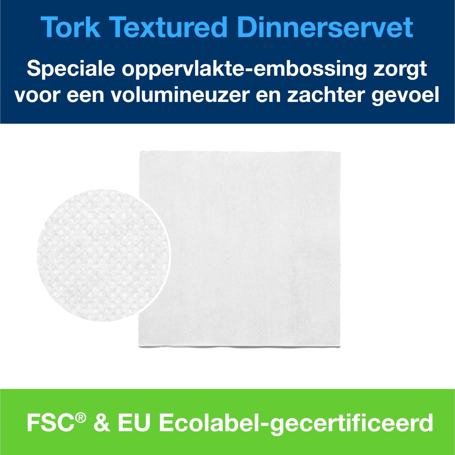 Tork Textured Dinnerservet - 2-laags - Wit - Afbeelding 6