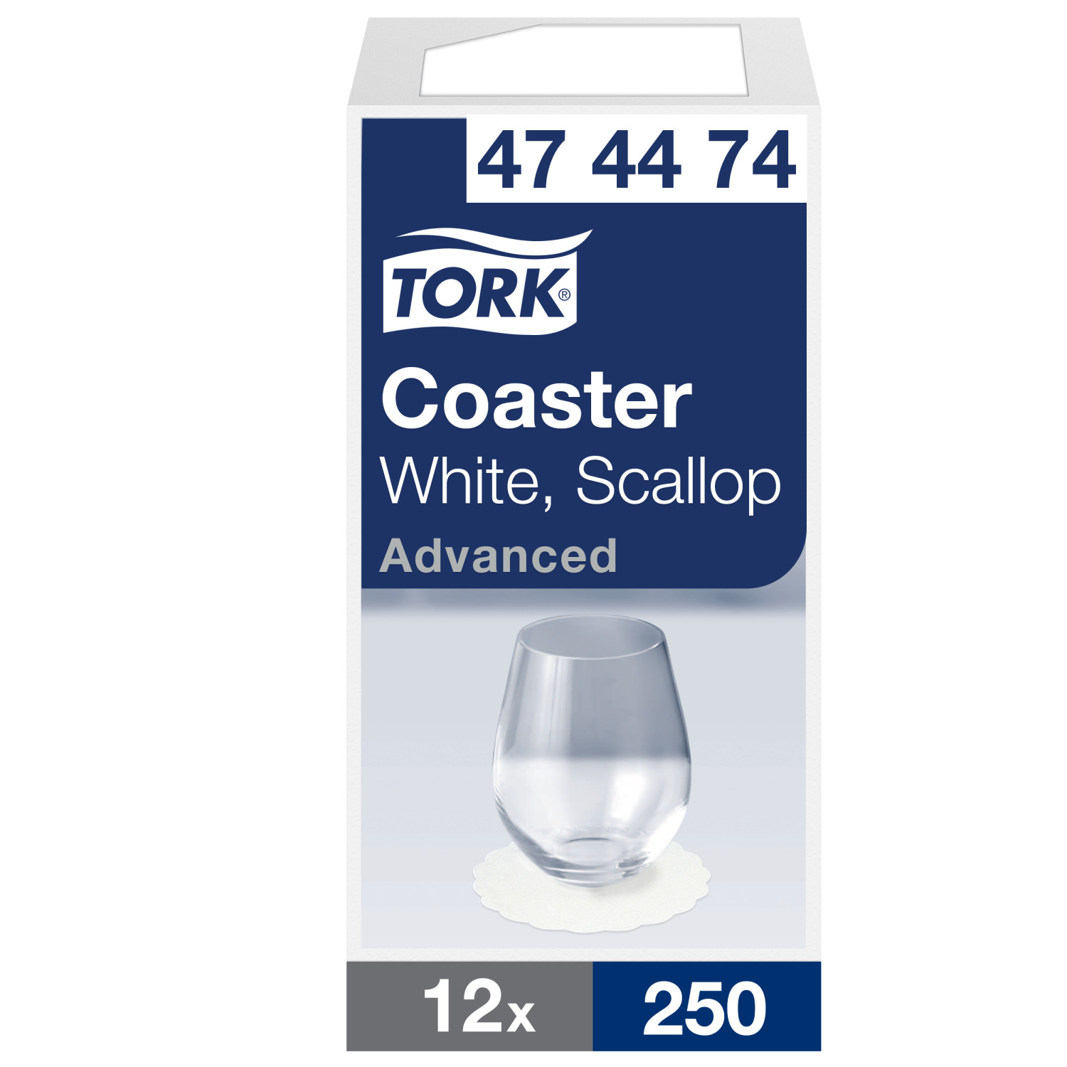 Tork Onderzetter – Advanced – Ø9cm – 8-laags – Geschulpt – Wit