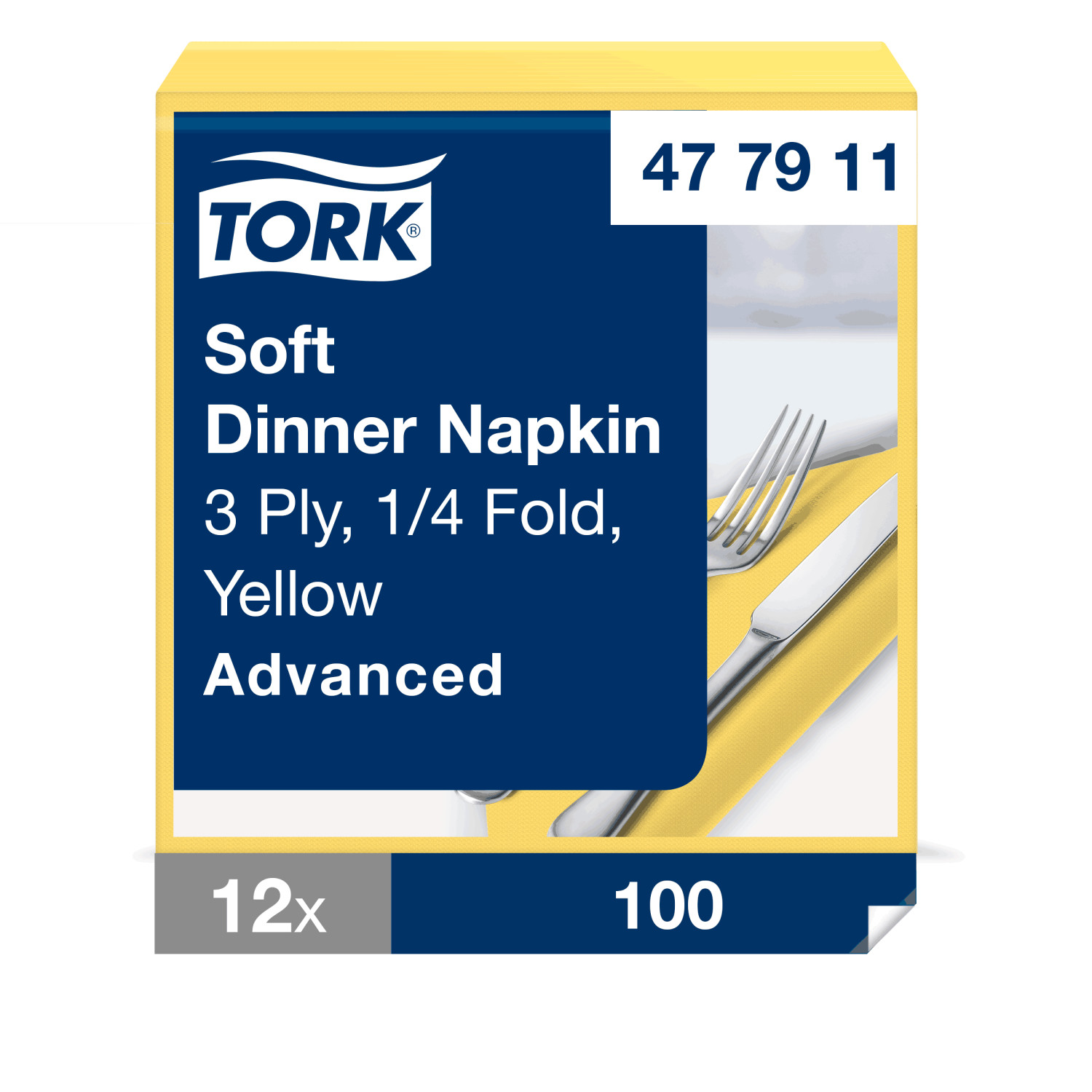 Tork Soft Dinnerservet – Advanced – 3-laags – Geel