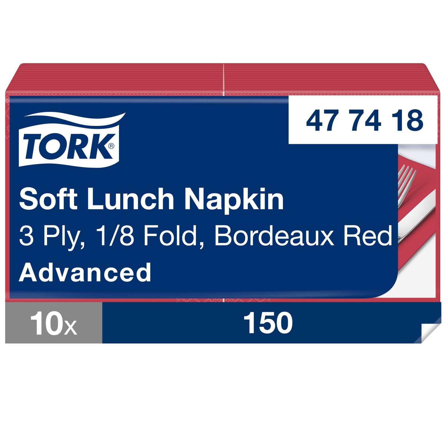 Tork Soft Lunchservet – Advanced – 3-laags – Bordeaux