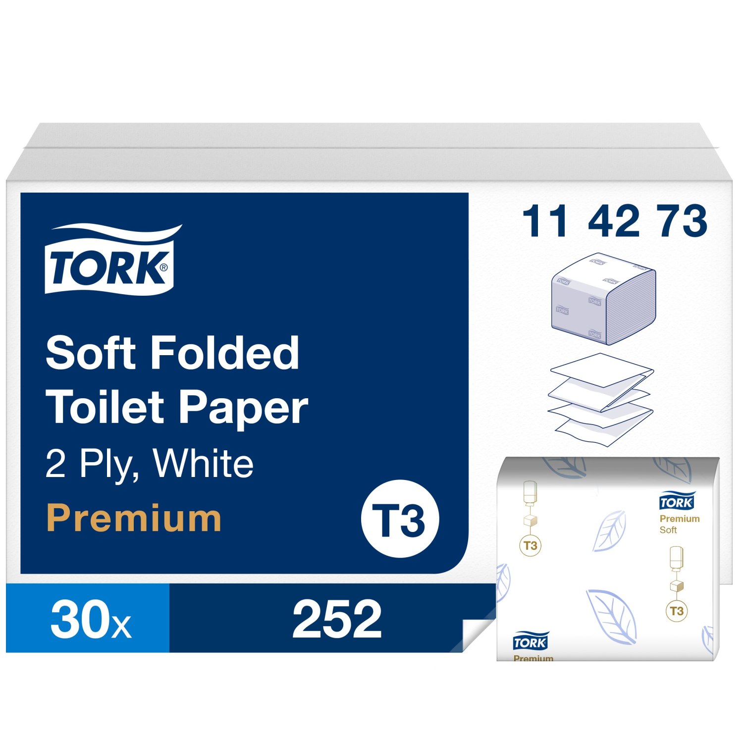 Tork Toiletpapier – Premium – 2-laags -Wit – Zacht – Gevouwen