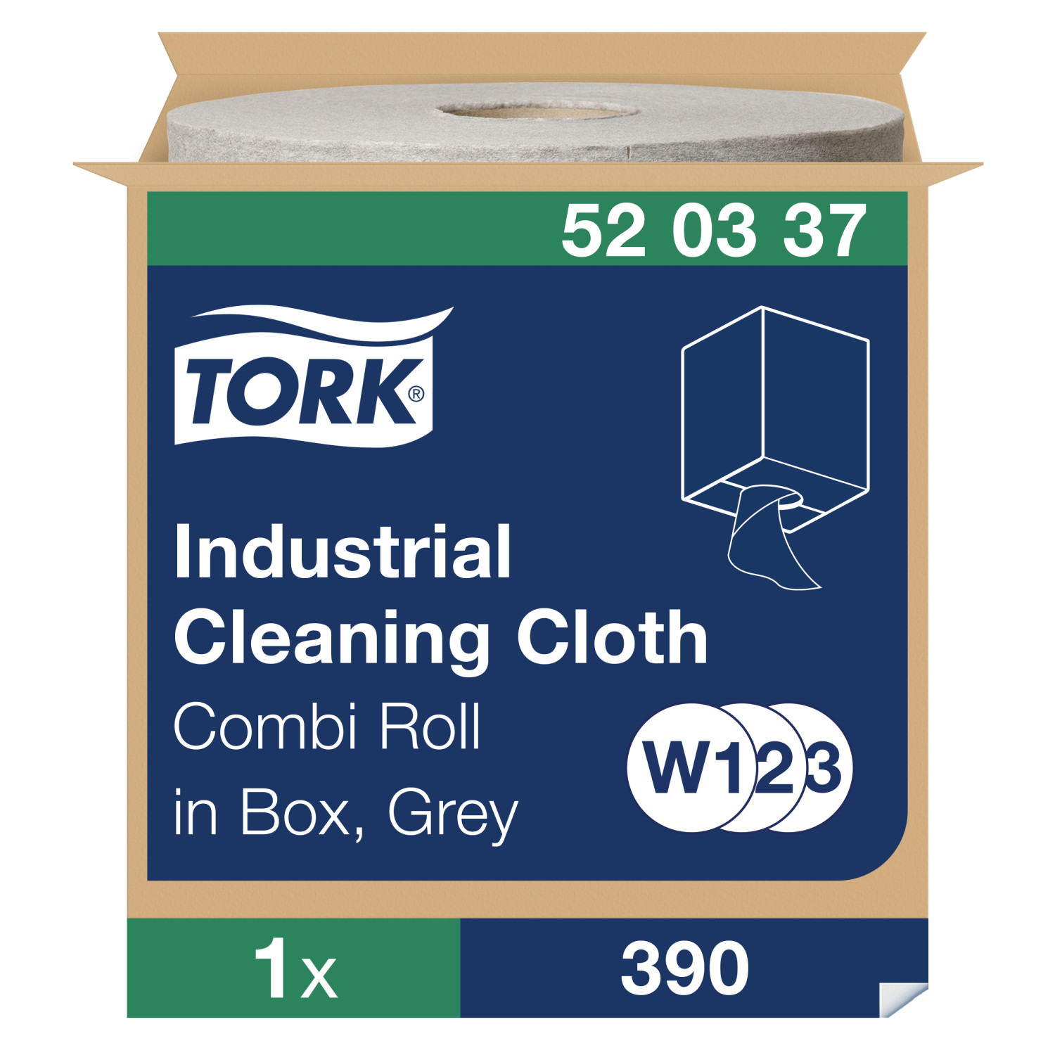 Tork Industrial Combi Rol – Reinigingsdoek – 1-laags – Grijs