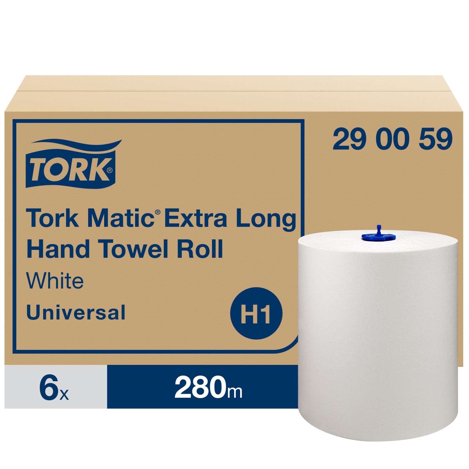 Tork Matic – Handdoekrol – Universal – Wit – 1-laags – Extra lang