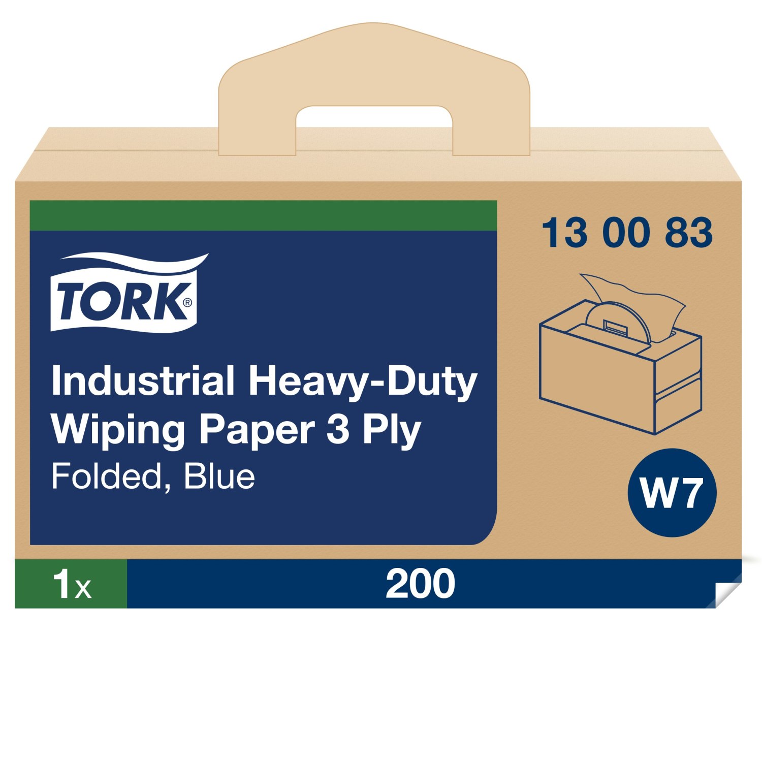 Tork Industrial Heavy-Duty – Poetspapier – Handy Box – 3-laags – Blauw