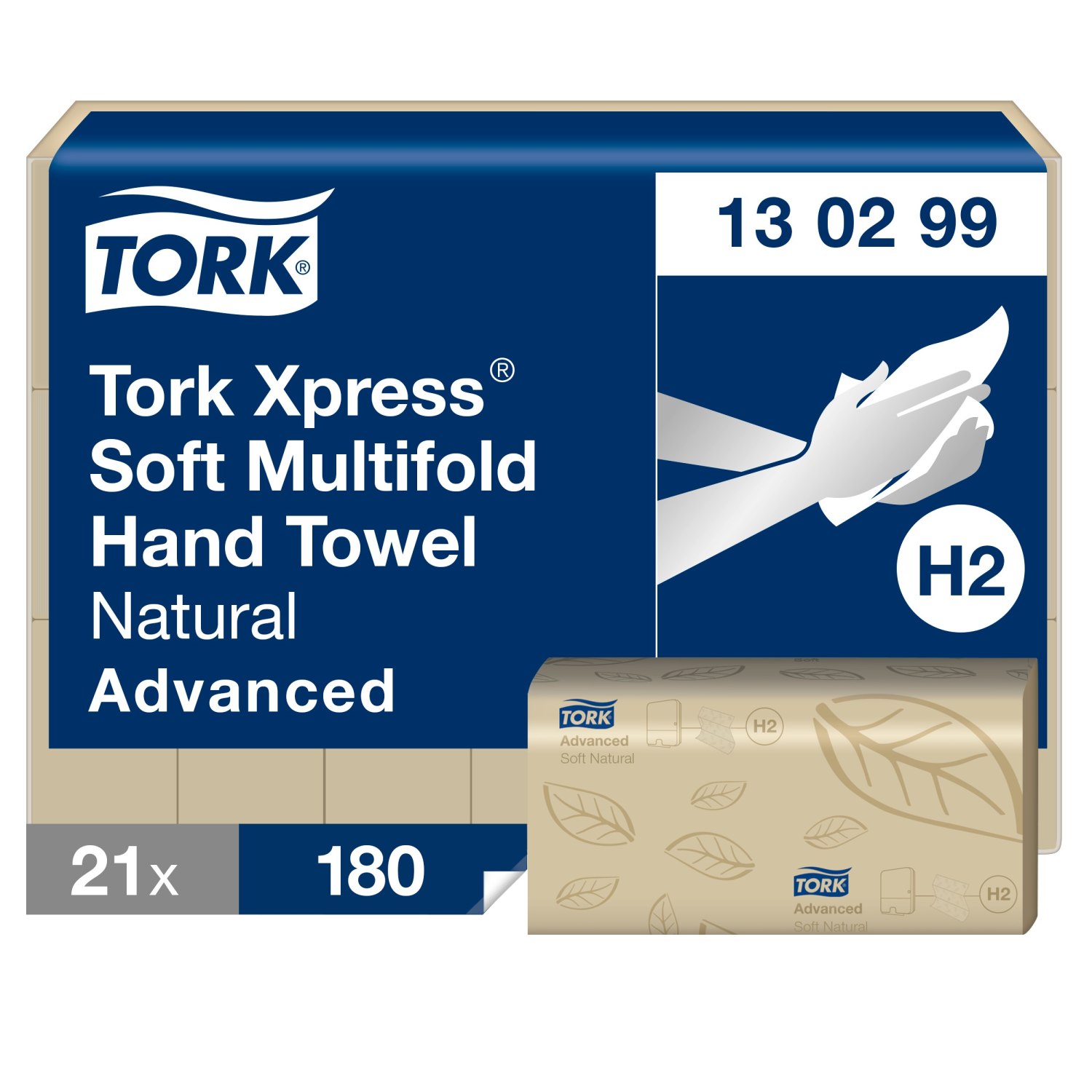 Tork Naturel Xpress – Multifold Handdoek – 2-laags – Naturel – Zacht
