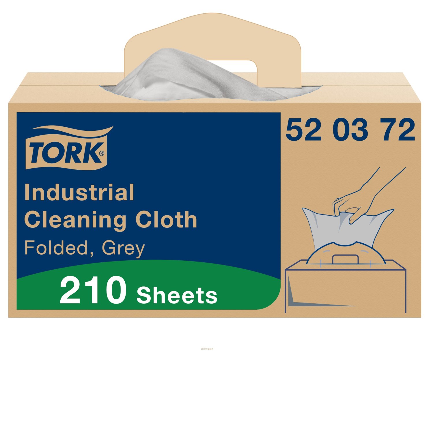 Tork Industrial Handy Box – Reinigingsdoek – 1-laags – Grijs