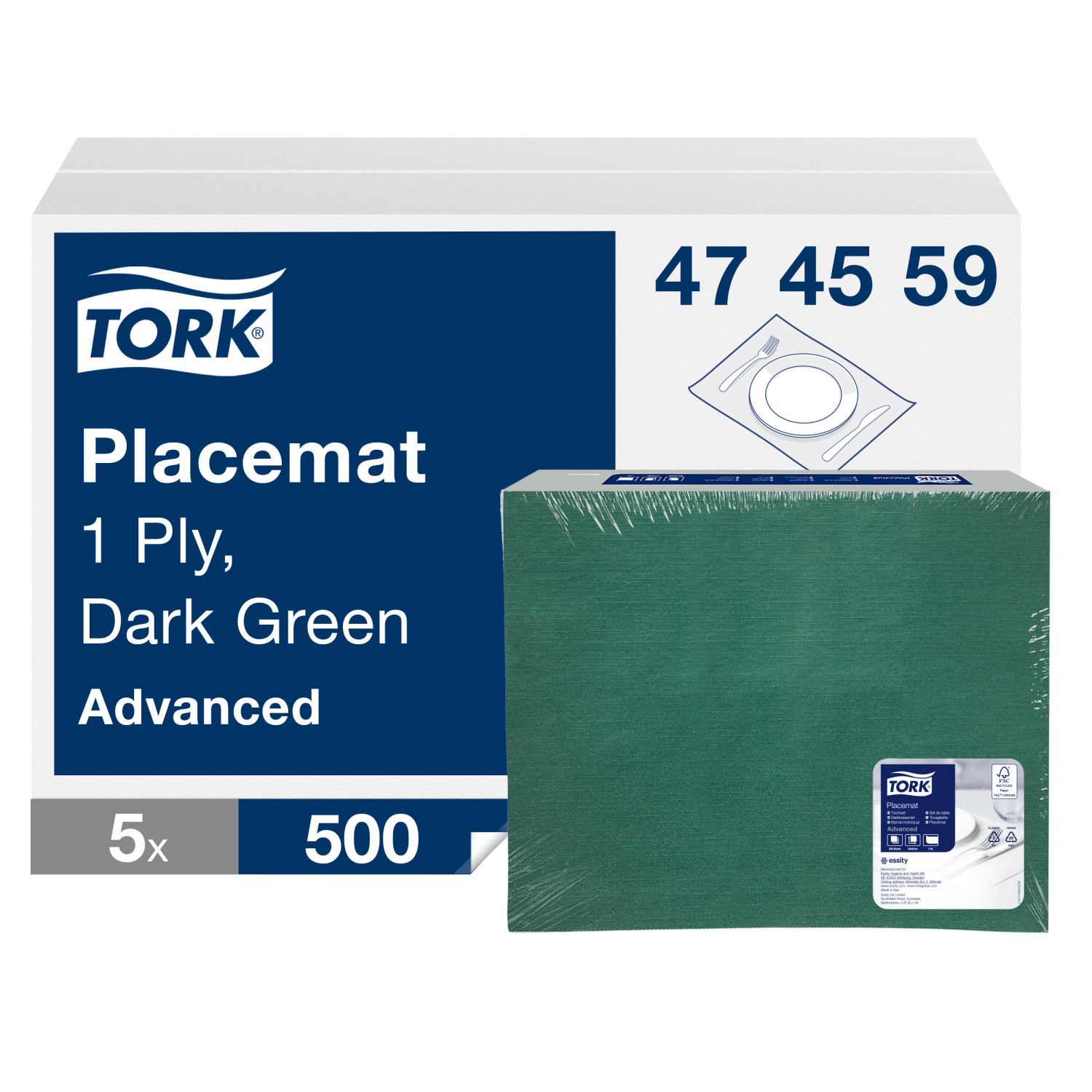 Tork Placemat – Donkergroen – Advanced – 1-laags – Decor