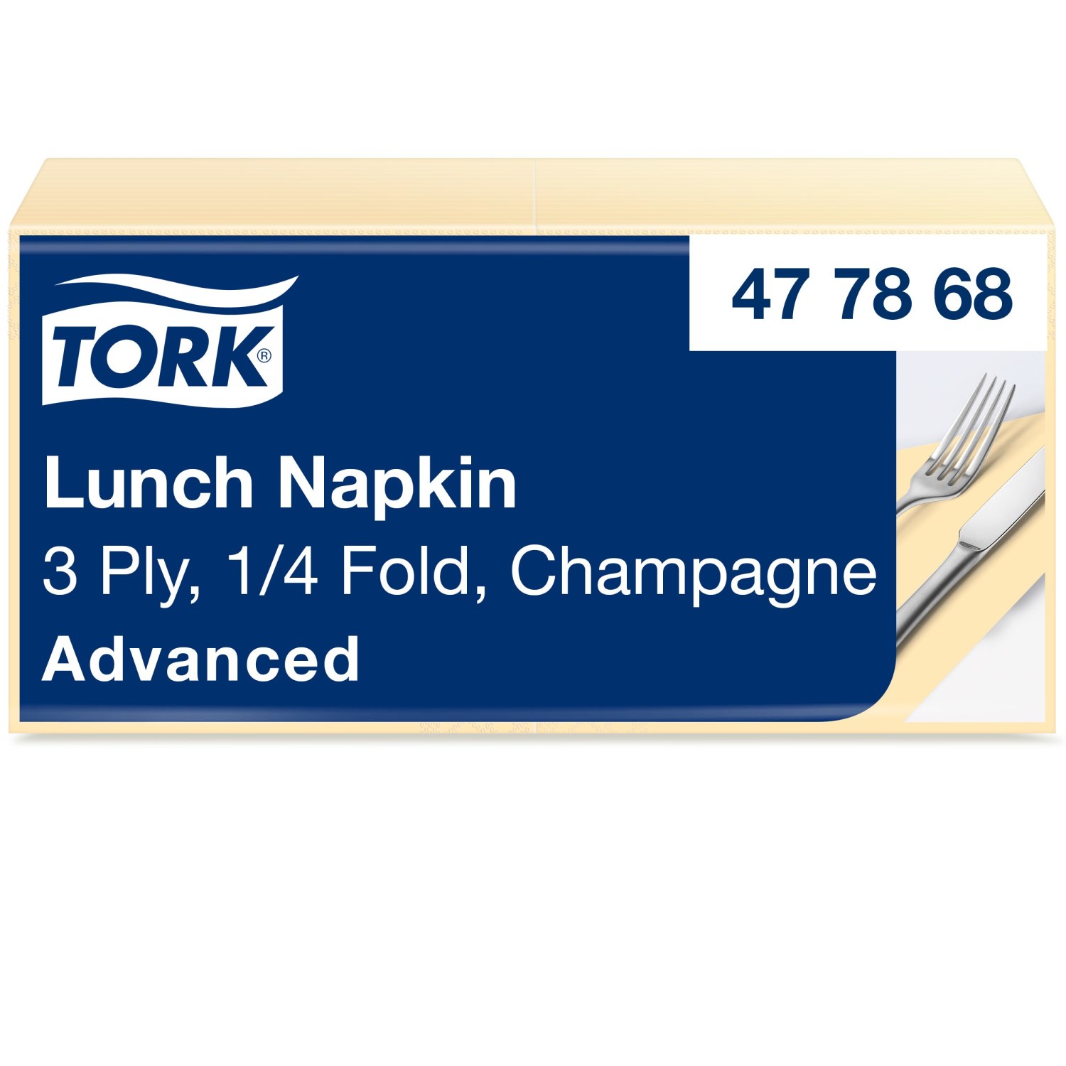 Tork Soft Lunchservet - Advanced - 33x33cm - 1/4-vouw - 3-laags - Champagne - Afbeelding 3