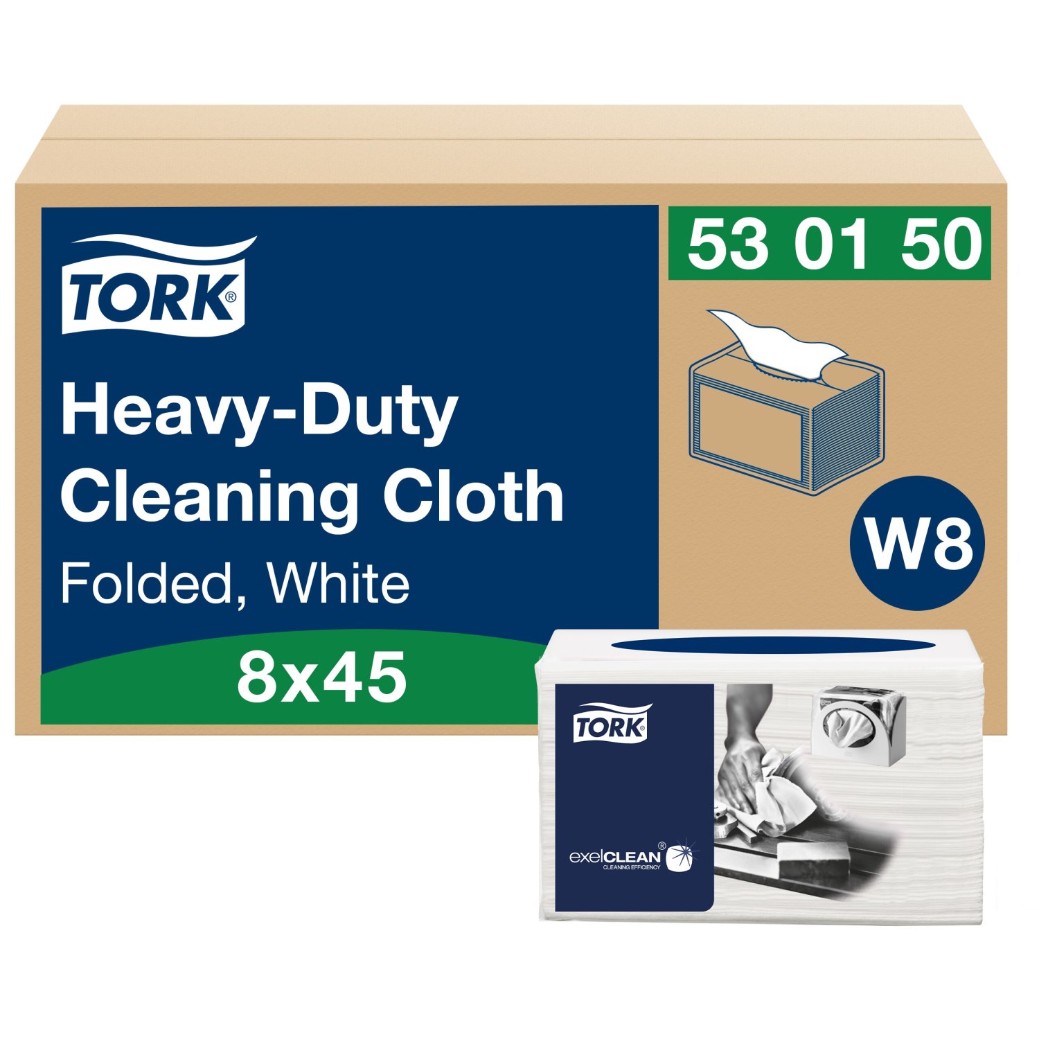 Tork Heavy-Duty Reinigingsdoek – Gevouwen – 38,5x32cm – 1-laags – Wit