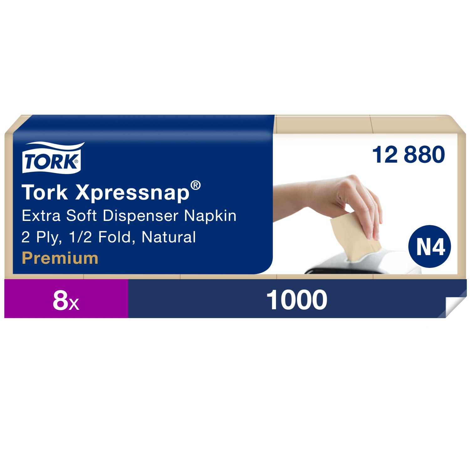 Tork Xpressnap – Dispenserservet – Premium – 2-laags – Naturel – Extra zacht