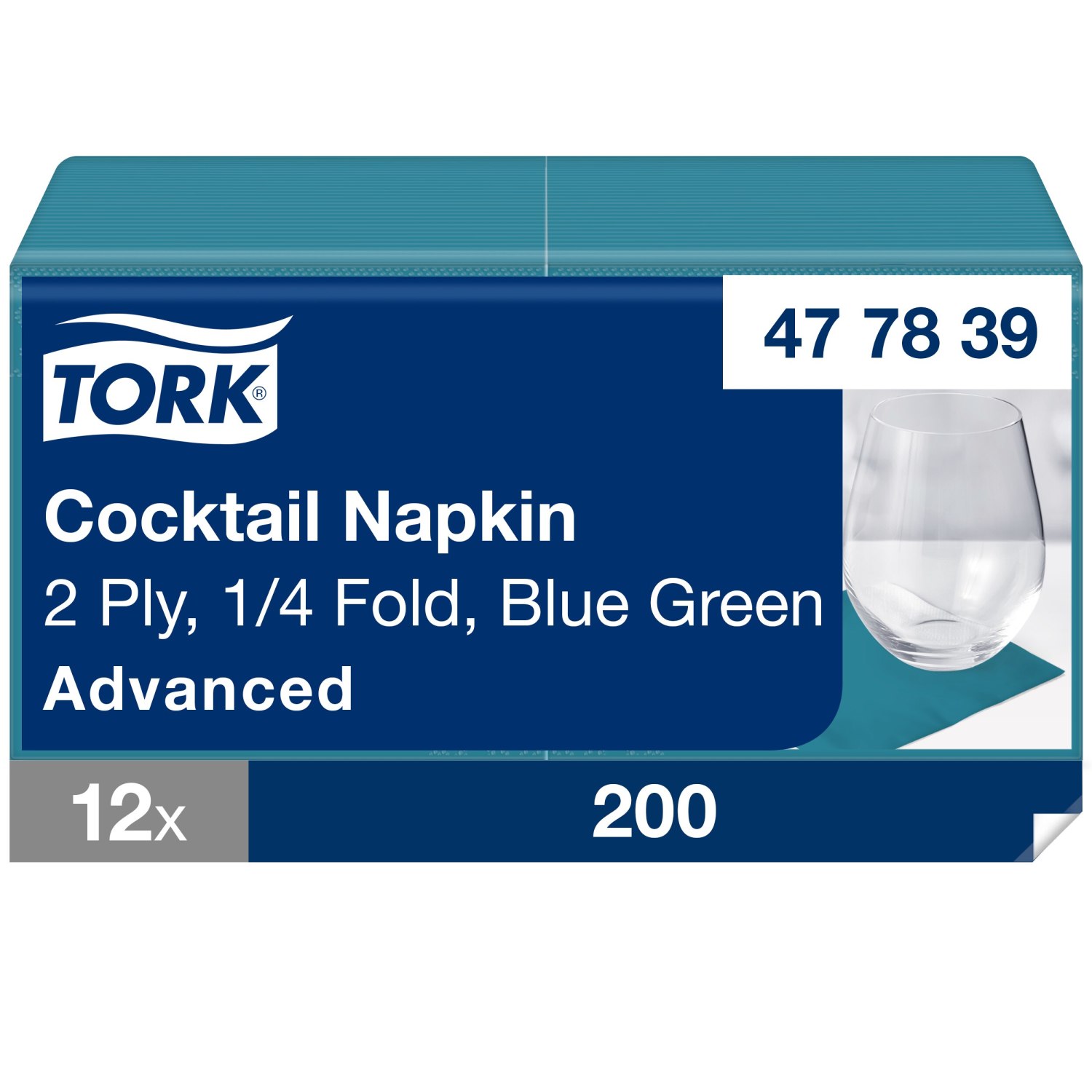 Tork Cocktailservet – Advanced – 2-laags – Blauwgroen
