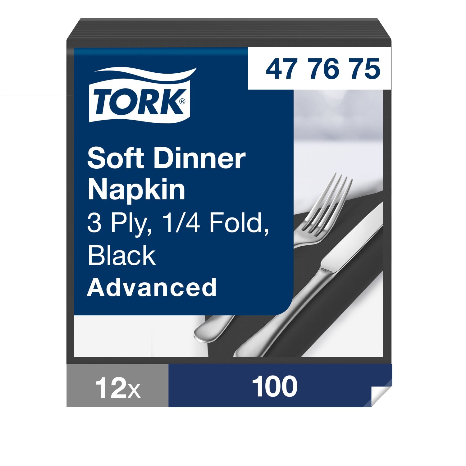 Tork Soft Dinnerservet – Advanced – 3-laags – Zwart