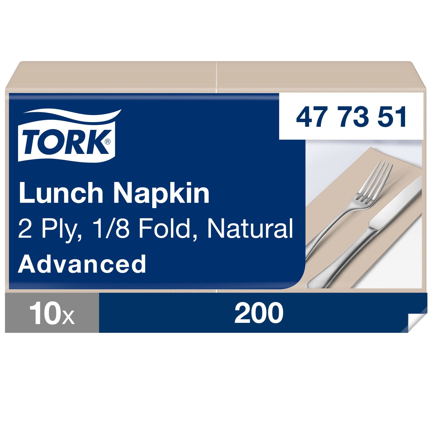 Tork Lunchservet – Advanced – Enviromental Print – 33x33cm – 1/8-vouw – 2-laags – Naturel